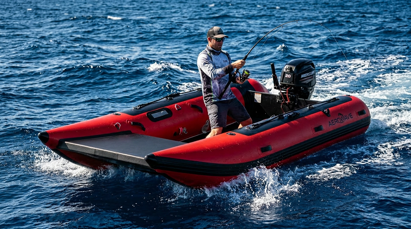 Aerowave Viper 330 catamaran fishing in an east-coast estuary