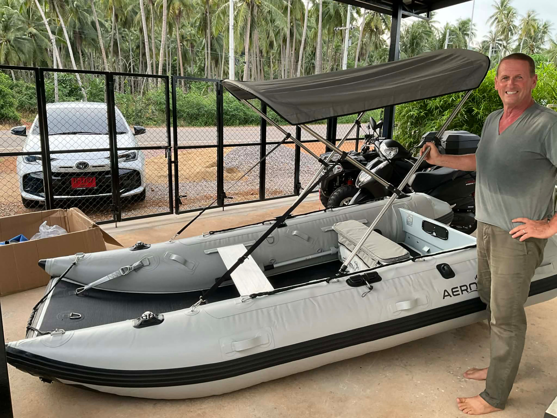 Aerowave Viper 330 catamaran with bimini fitted, owner delivery in Thailand