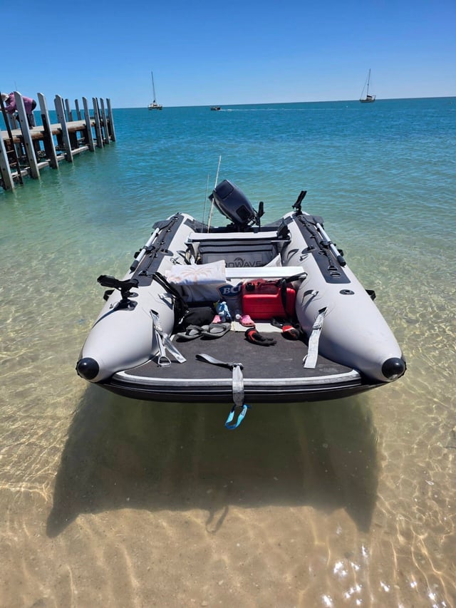 Aerowave inflatable boat on the water