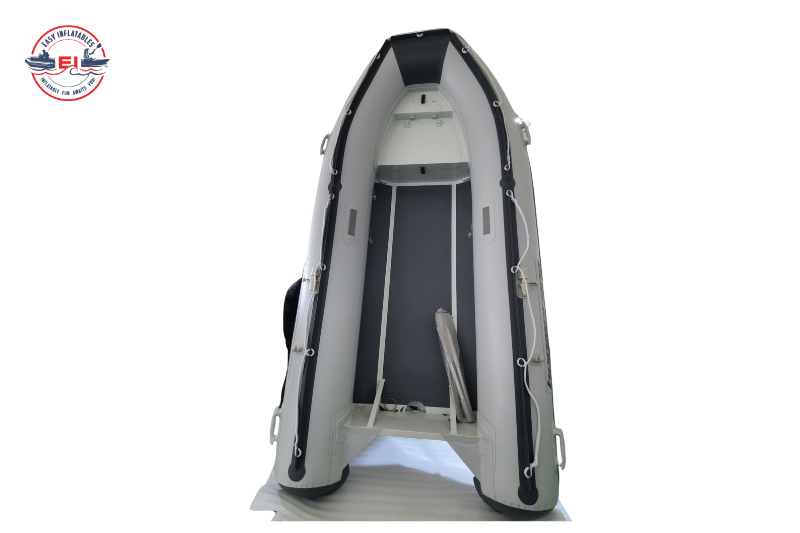 Aerowave Sprint 330 RIB front view showing deep-V aluminium hull
