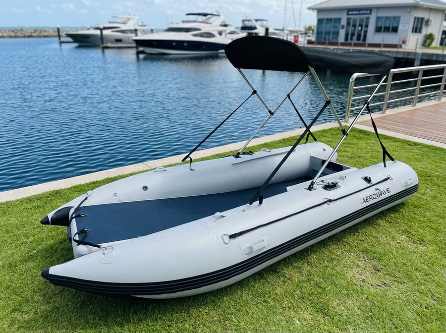 WaveRunner 380 in grey and black with Bimini — side profile